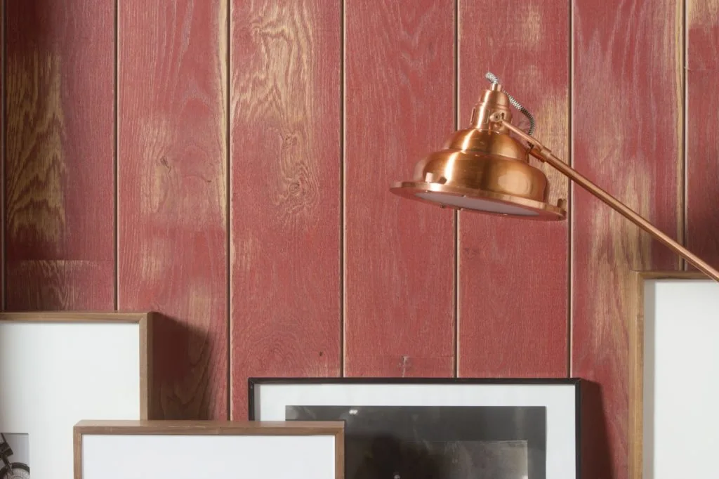 Panou Decorativ Lemn Stejar Cabane Rosu 141, imagine 2