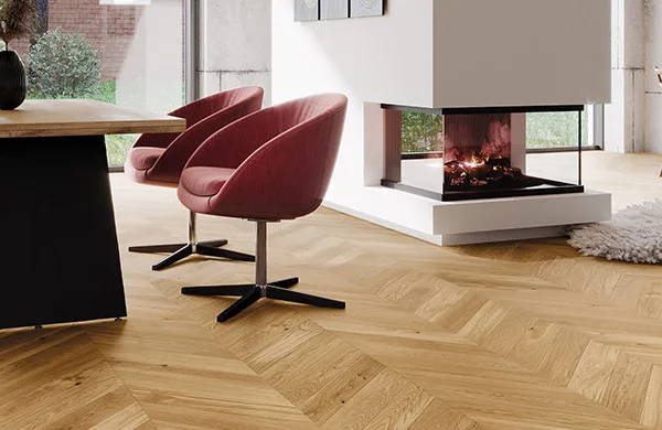 Parchet Stejar Triplu Stratificat Bright Chevron