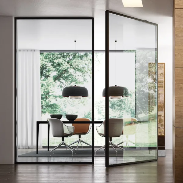 Bidirectional Door Vela Crystal Anthracite Smoked