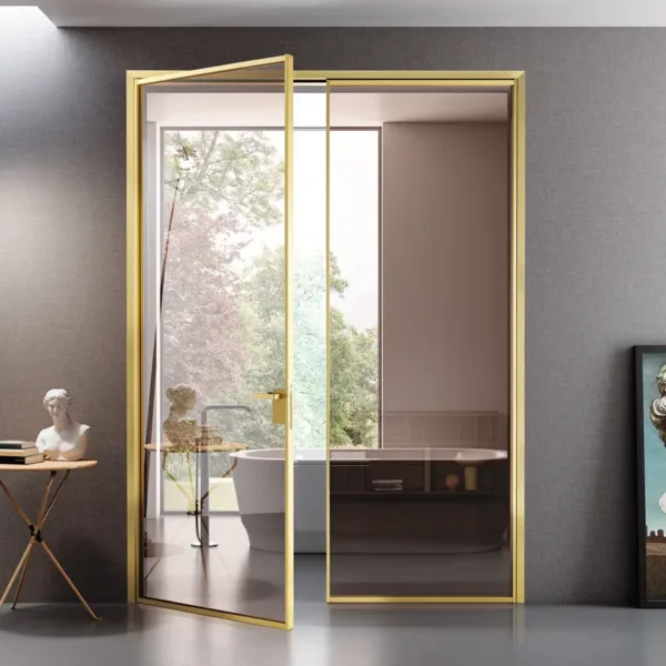 Double hinged door Mini Tall Glass Gold