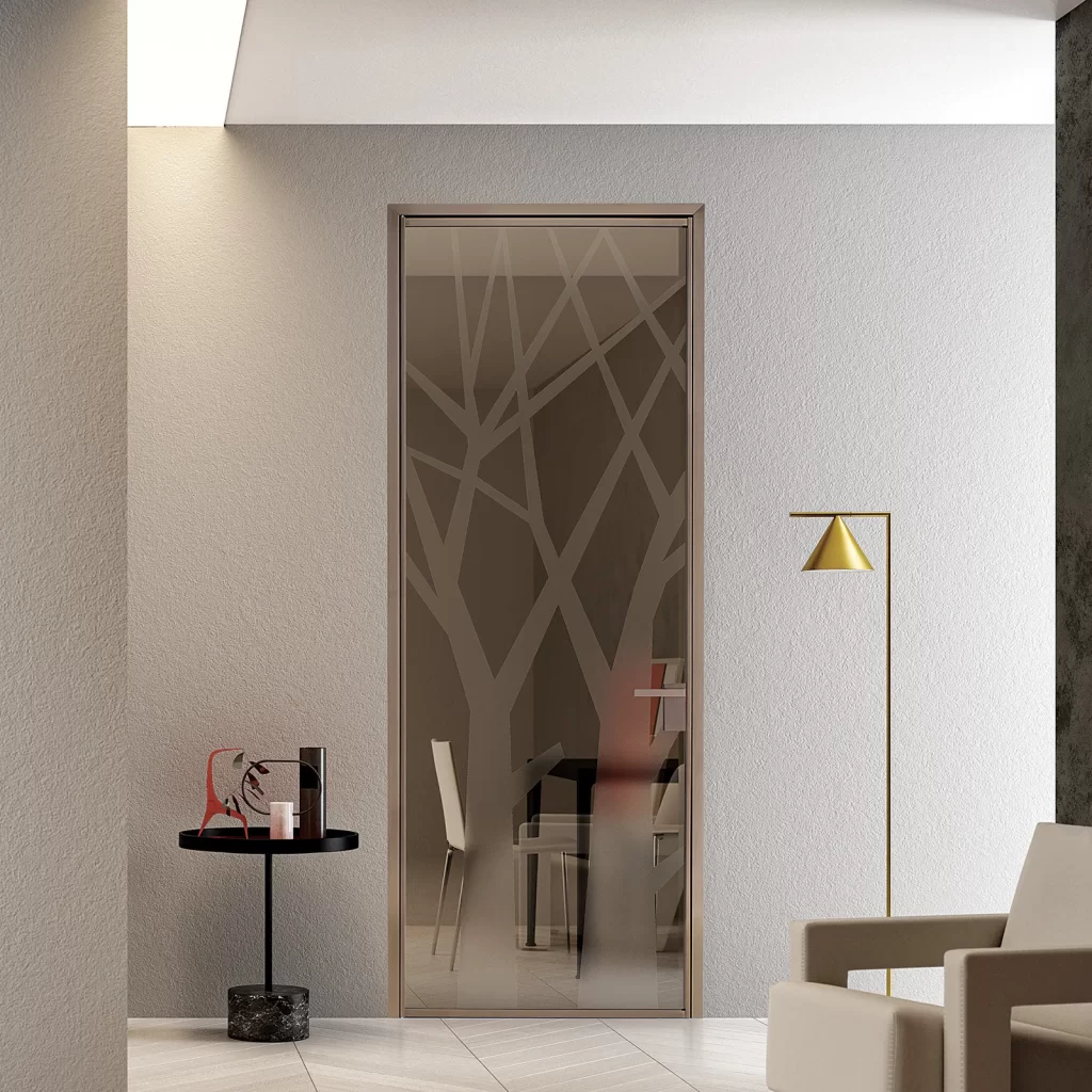 Mini Tall Glass Bronze 3258 swing door