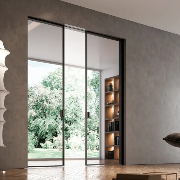 Filomuro Crystal Sliding Door in Smoked Glass