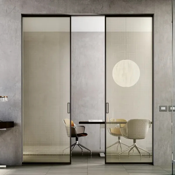 Sliding Door Flush with Metal glass