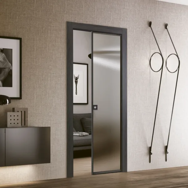 Usa Interioara Grafite Gris Glass Satinato Extrachiaro