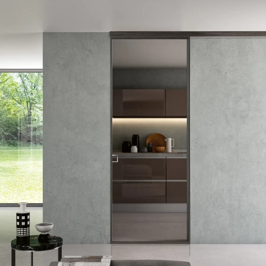 Usa Interioara Plana Grafite Ghianda Glass Stop-sol Gray