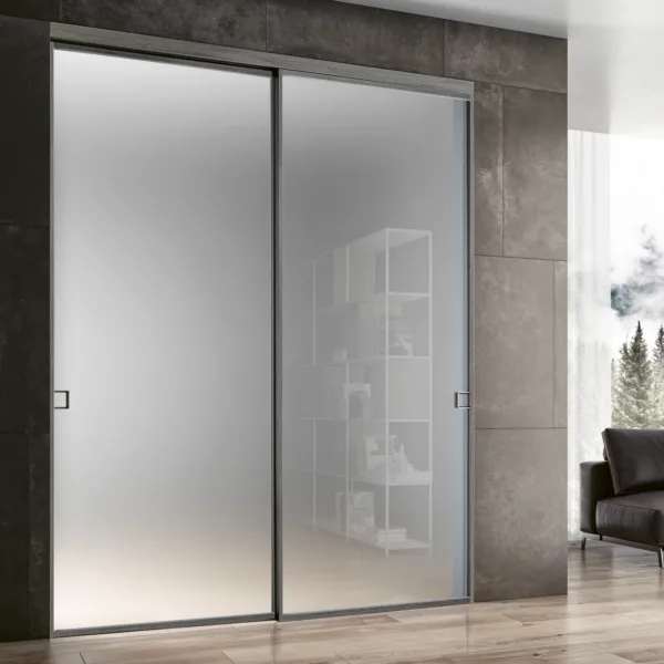 Usa Interioara Grafite Ghianda Glass Satinato Extrachiaro