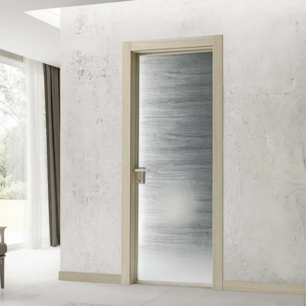 Graphite Glass Satin Grain Frosted Extra Clear 3D Door